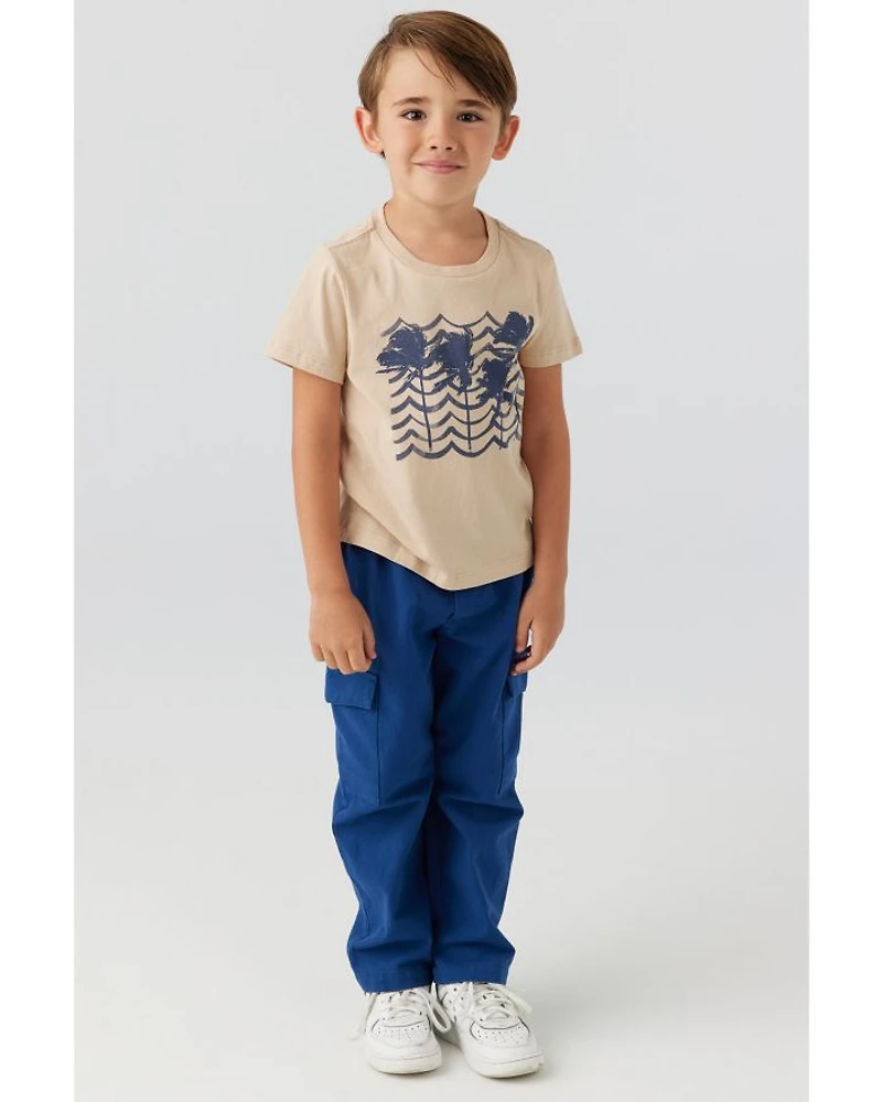Unisex Marlow Cotton Wavy Palms Graphic Tee - Little Kid, Big Kid