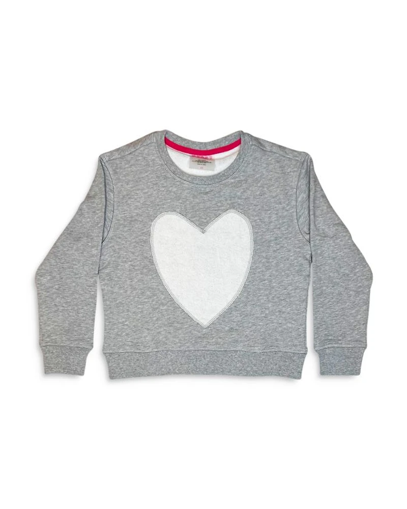Girls' Cotton Heart Appliqué Sweatshirt - Little Kid, Big Kid