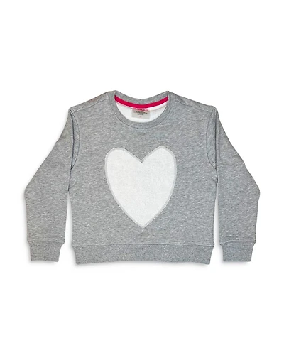 Girls' Cotton Heart Appliqué Sweatshirt - Little Kid, Big Kid