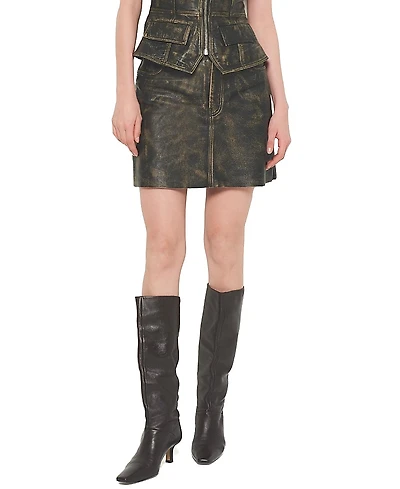 As by Df Bonnie Upcycled Leather Skirt