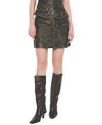 As by Df Bonnie Upcycled Leather Skirt