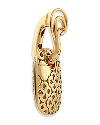18K Yellow Gold Pavé Diamond Rectangular Drop Earrings - Exclusive