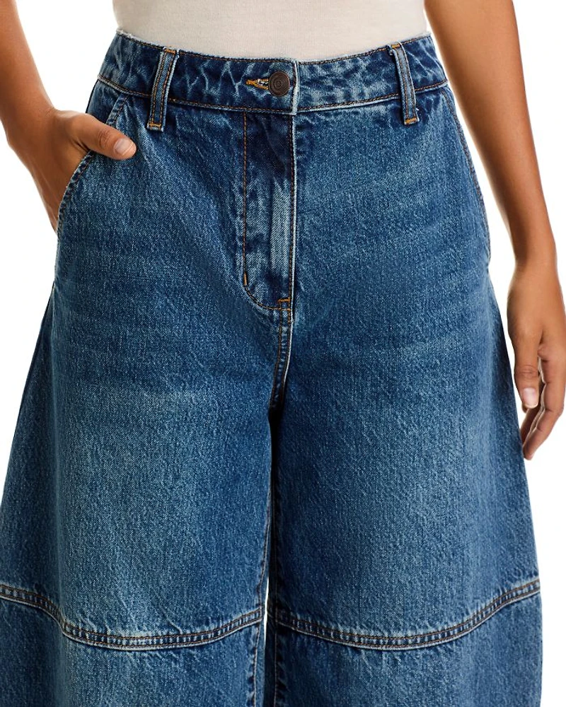 High Rise Barrel Jeans Indigo