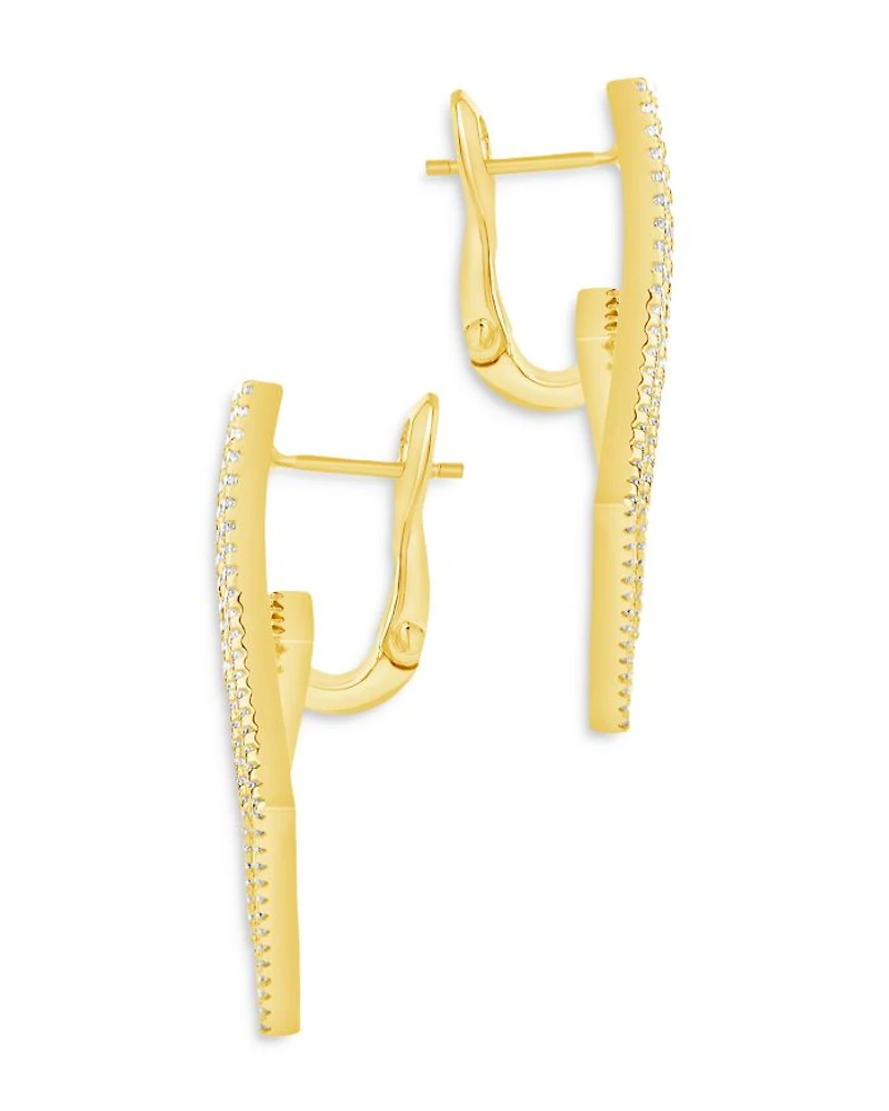 Amina Cubic Zirconia Drop Earrings in 14K Gold Plated