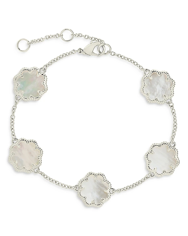 Sterling Forever Rose Petal Station Bracelet