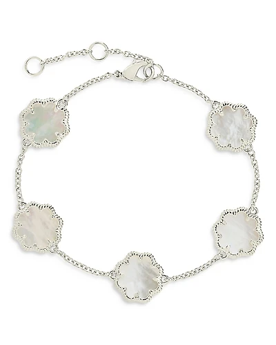 Sterling Forever Rose Petal Station Bracelet