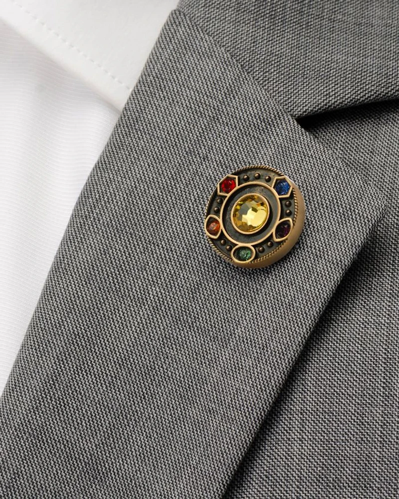 Infinity Stones Antique Gold Tone Lapel Pin