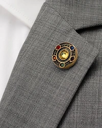 Infinity Stones Antique Gold Tone Lapel Pin