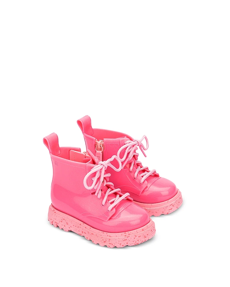 Mini Melissa Girls' Coturno Combat Boots - Toddler