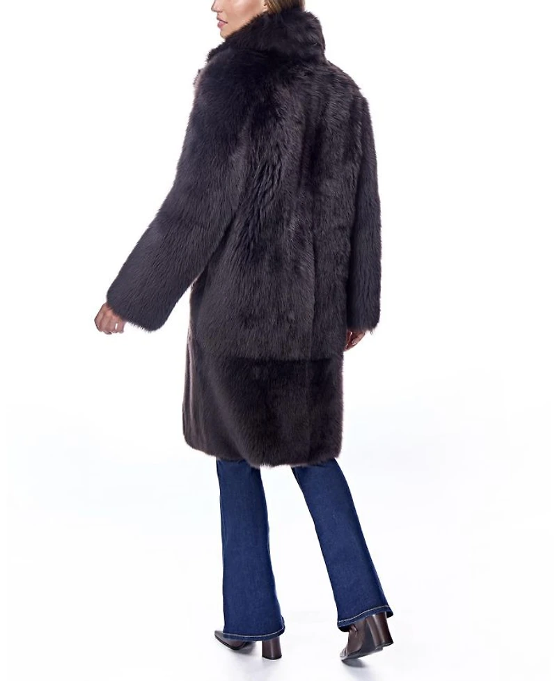 Shearling Coat with Notch Collar