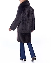 Shearling Coat with Notch Collar