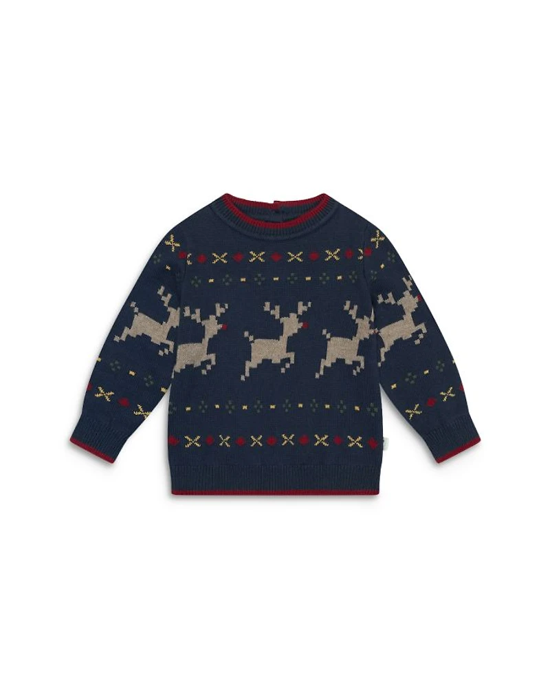Unisex Reindeer Fair Isle Sweater - Baby