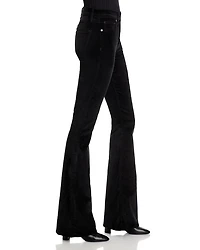 Beverly High Rise Velveteen Skinny Flare Jeans Black