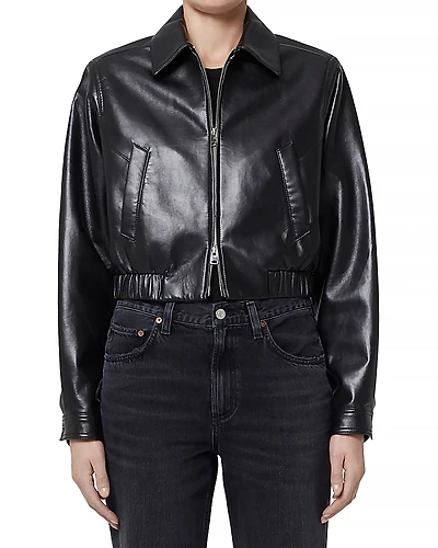 Agolde x Shoreditch Ski Club Essie Leather Cropped Jacket