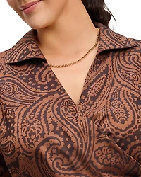 Plus Paisley Jacquard Wrap Shirt