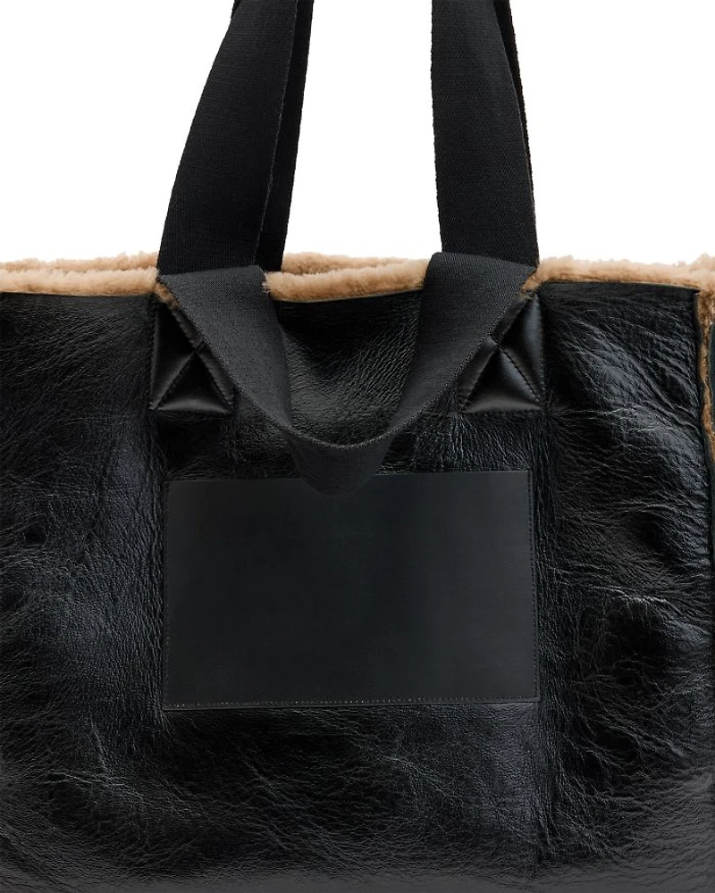Izzy Shearling Leather Tote