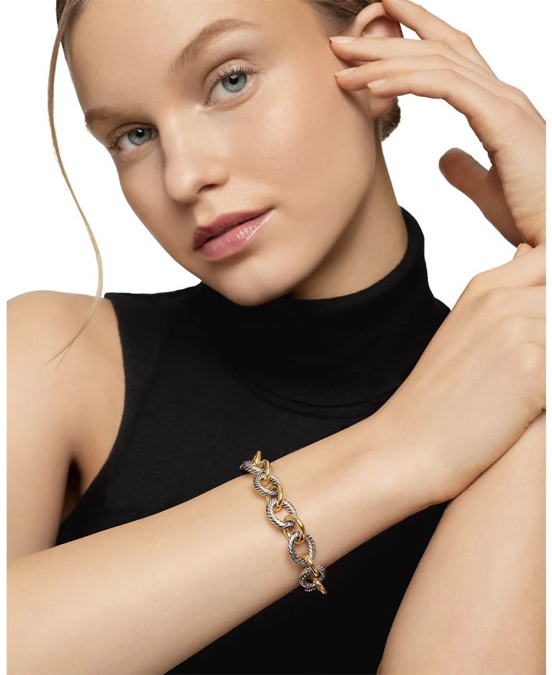Oval Large Link Bracelet with Gold