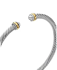 Classic Cable Bracelet Sterling Silver with 18K Yellow Gold, 4mm