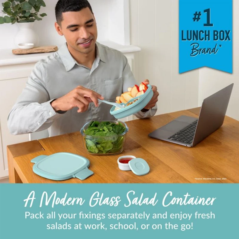 Glass Leak Proof Salad Container