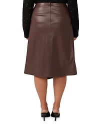Plus Michelangelo Faux Leather Midi Skirt