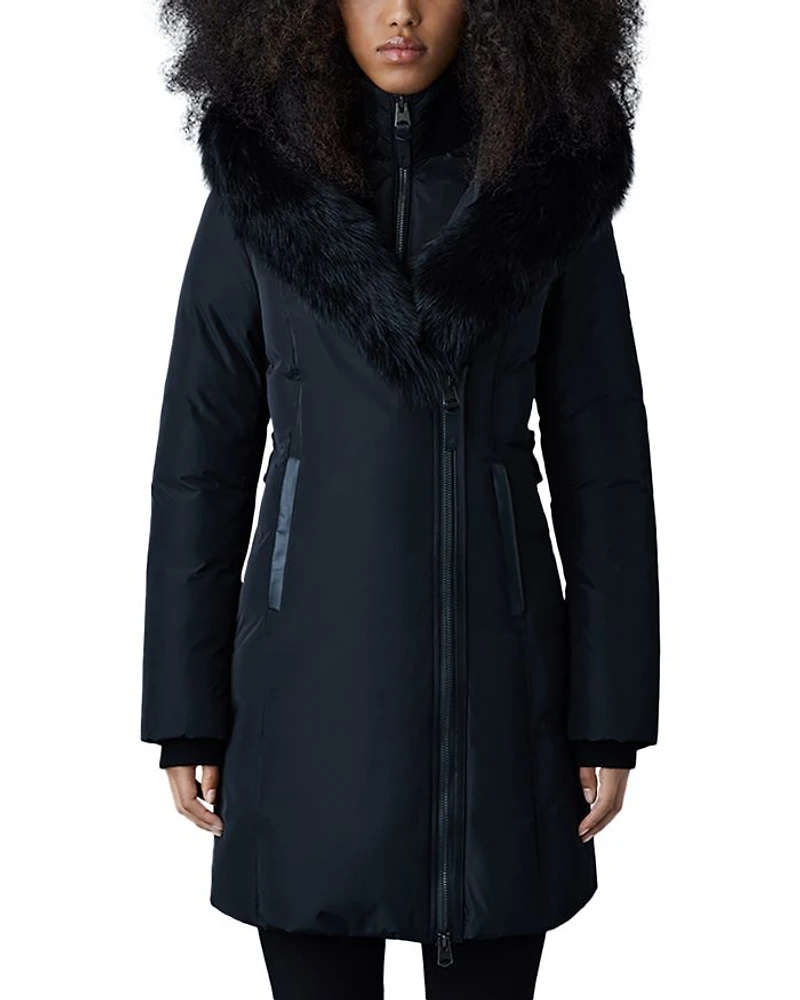 Kay Hooded Down Shearling Coat