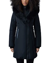 Kay Hooded Down Shearling Coat