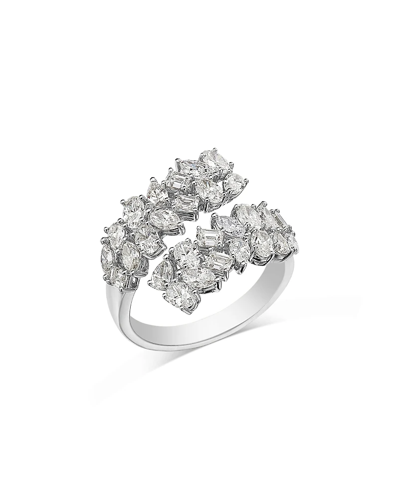 Bloomingdale's Fine Collection Diamond Mixed Cut Cluster Bypass Ring