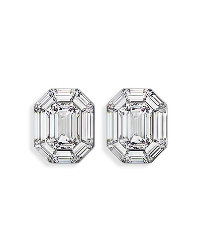 Swarovski Lucent Crystal Octagon Clip On Drop Earrings
