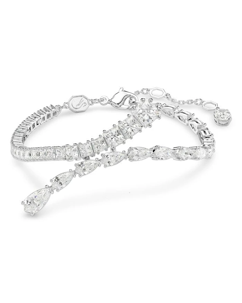 Matrix Mixed Cut Crystal Bracelet in Rhodium Plated