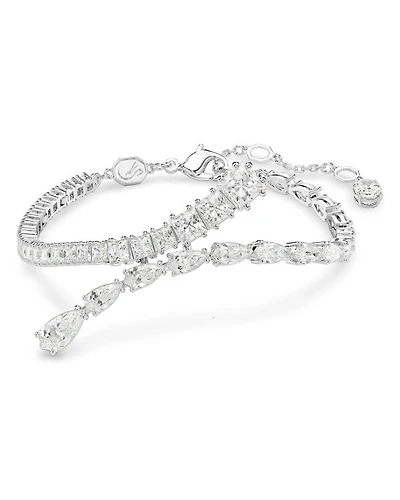 Matrix Mixed Cut Crystal Bracelet in Rhodium Plated