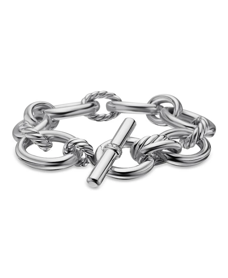 Sterling Silver DY Mercer Diamond Link Bracelet