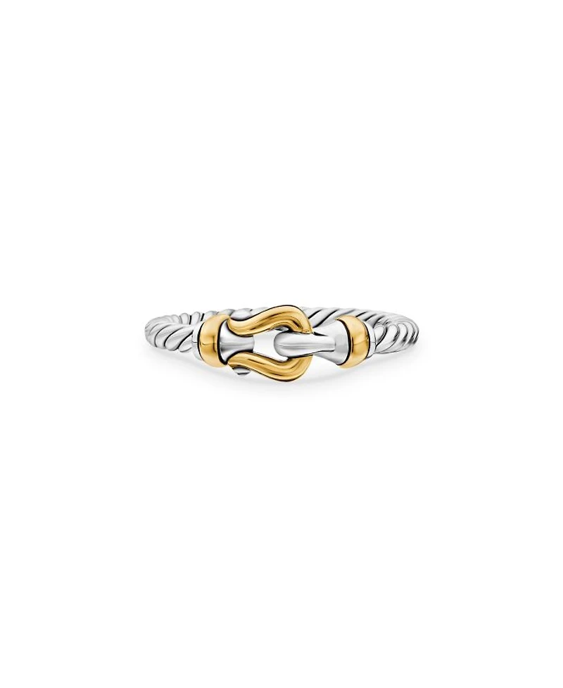 Petite Buckle Ring with 18K Yellow Gold