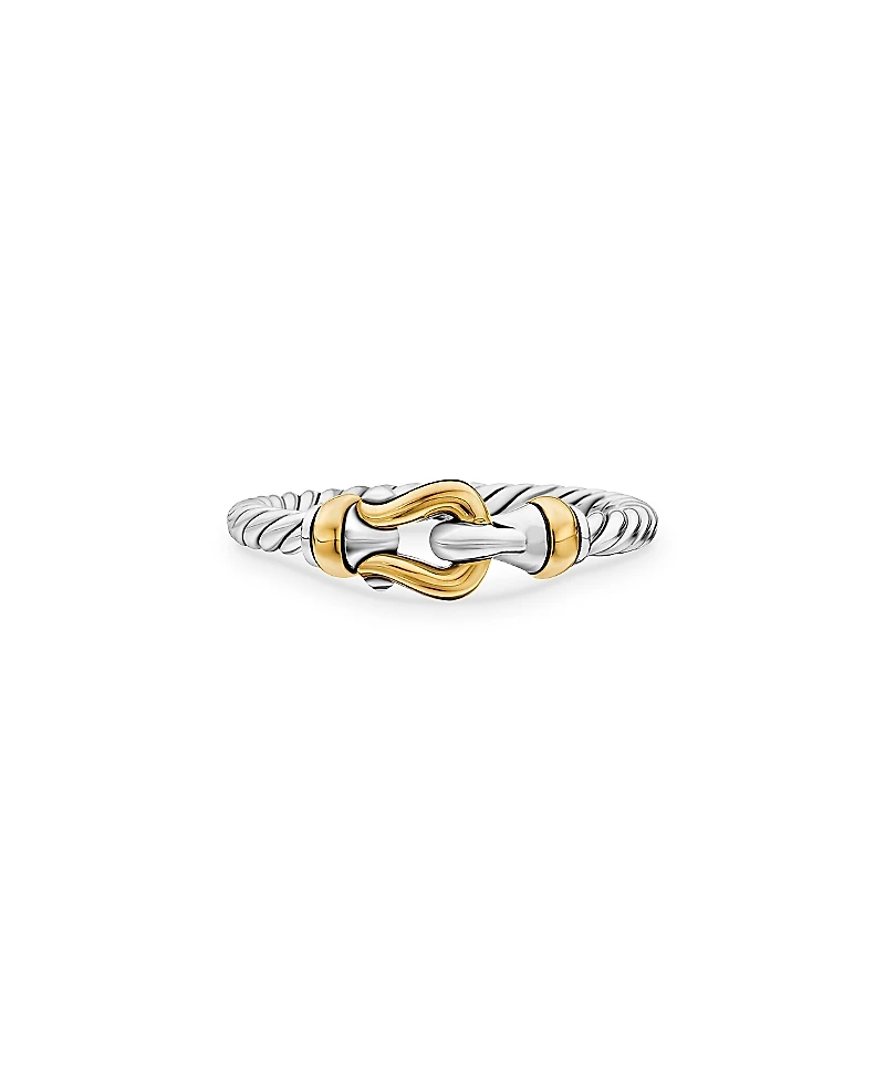 David Yurman Petite Buckle Ring with 18K Yellow Gold