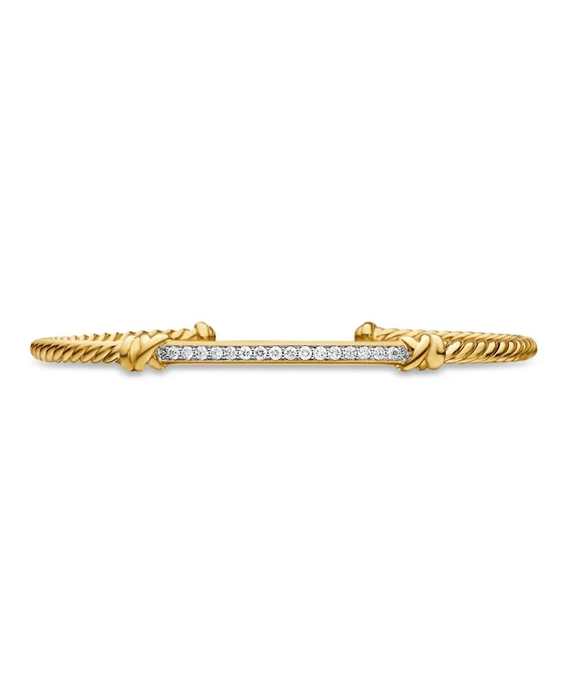 Petite Helena Two Station Wrap Bracelet 18K Yellow Gold with Diamonds
