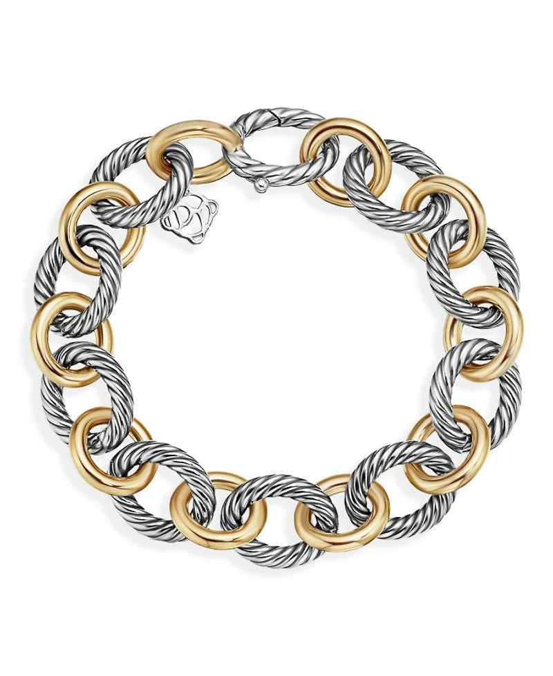 Oval Large Link Bracelet with Gold