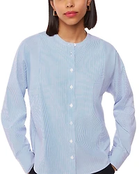 Whistles Striped Grandad Collar Shirt