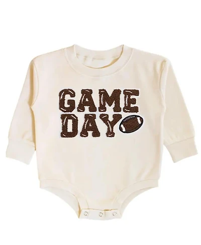 Sweet Wink Unisex Game Day Patch Long Sleeve Romper