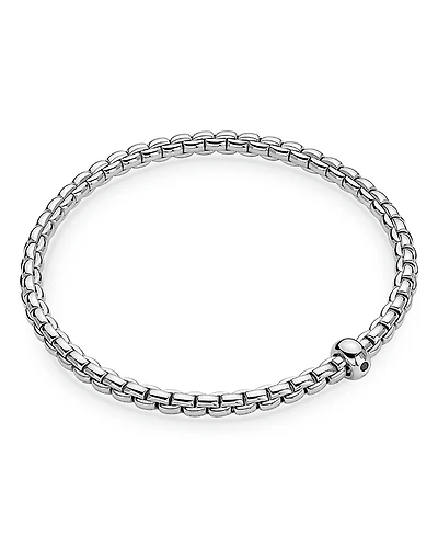 Fope 18K Yellow Gold Eka Black Diamond Rondelle Box Link Flex Bracelet