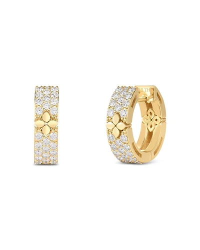 18K Yellow Gold Love in Verona Hoop Earrings with Diamonds, 0.65 tcw