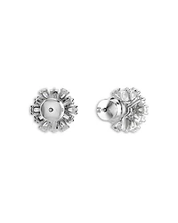 Idyllia Crystal Snowflake Stud Earrings in Rhodium Plated