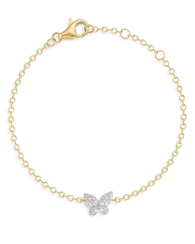 Phillips House 14K Yellow Gold Symphony Diamond Mini Butterfly Bracelet
