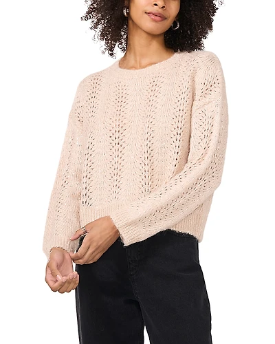 Vince Camuto Pointelle Dropped Shoulder Sweater