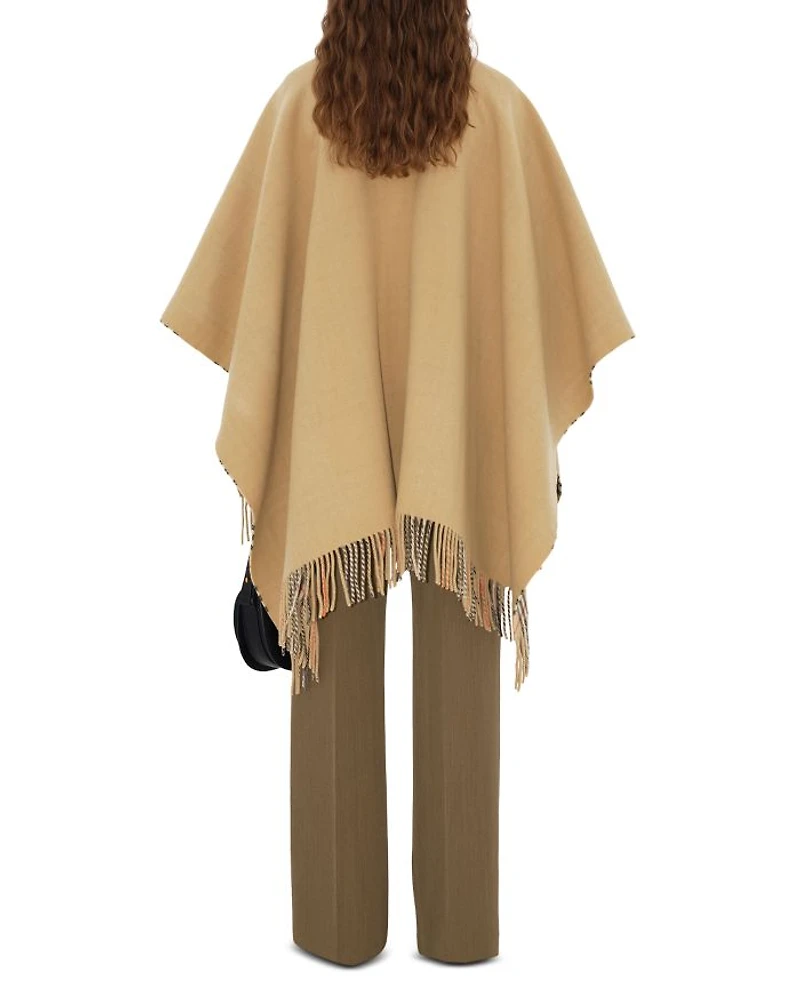 Check Wool Cape