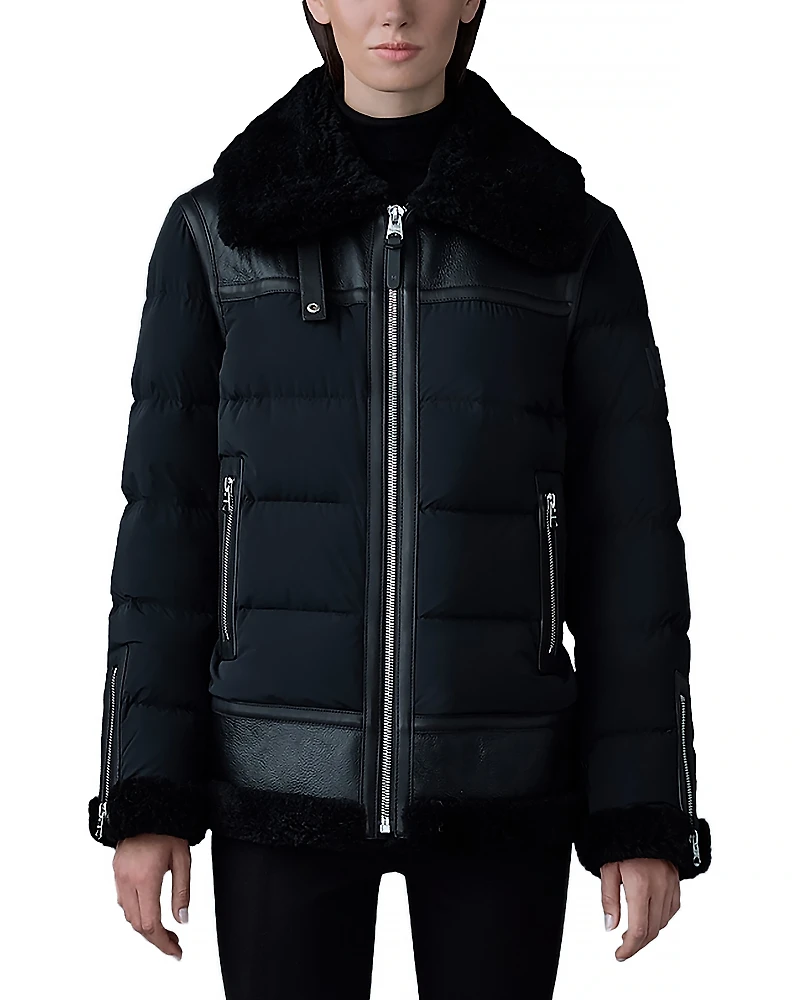 Mackage Vanna Mixed-Media Shearling Down Jacket