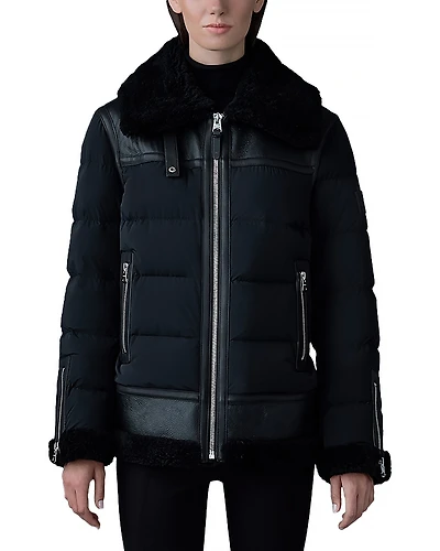 Mackage Vanna Mixed-Media Shearling Down Jacket