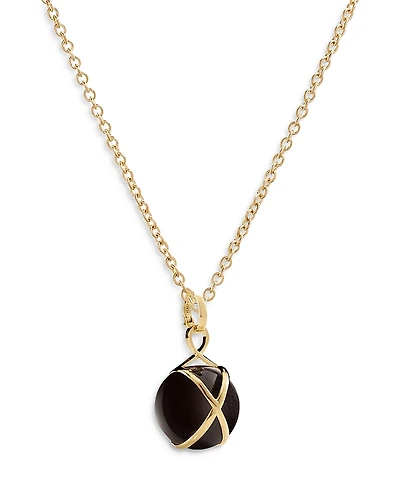 L. Klein 18K Yellow Gold Prisma Black Agate Medium Pendant Necklace, 16-18