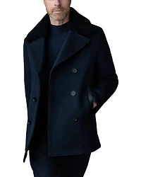Wool Shearling Collar Peacoat