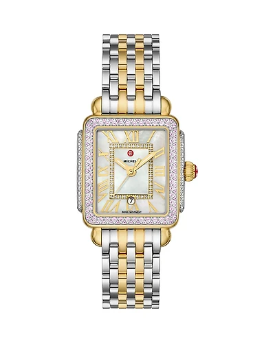 Michele Deco Madison Mid Two-Tone 18K Gold-Plated Diamond Watch, 29mm x 31mm - Exclusive