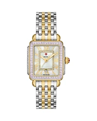 Michele Deco Madison Mid Two-Tone 18K Gold-Plated Diamond Watch, 29mm x 31mm - Exclusive