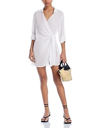 Wrap Shirt Dress Swim Cover-Up - Exclusive